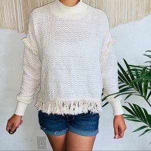 Zara Woman Fringe Sweater Extra Small
